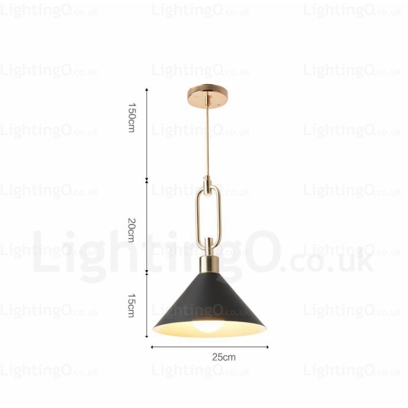 Lámpara colgante nórdica moderna contemporánea de 1 luz con pantalla de acero inoxidable.