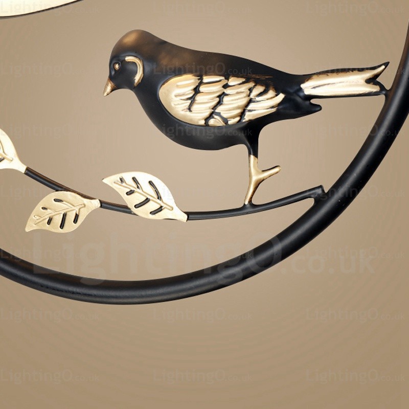 Lámpara colgante rústica rural de 1 luz con pantalla de cristal