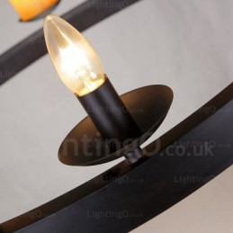 Lámpara colgante retro vintage de 8 luces con pantalla de mármol