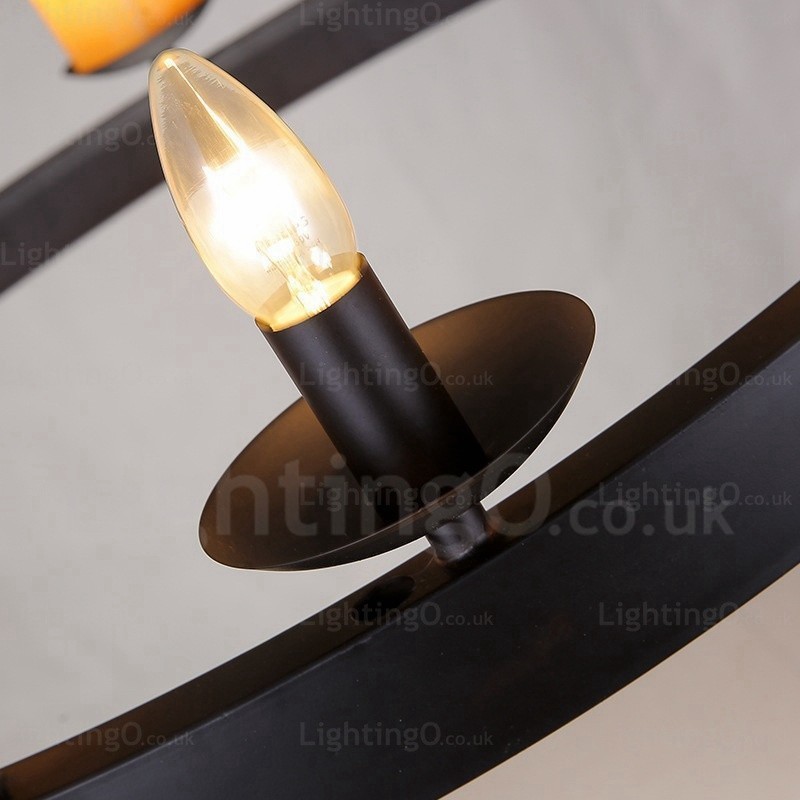 Lámpara colgante retro vintage de 8 luces con pantalla de mármol