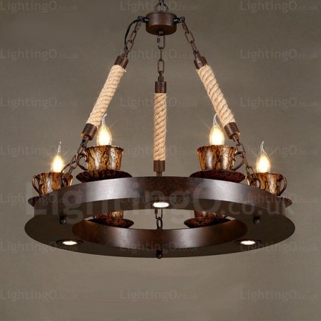 Lámpara colgante rústica de 9 luces Lámpara colgante rústica de 9 luces