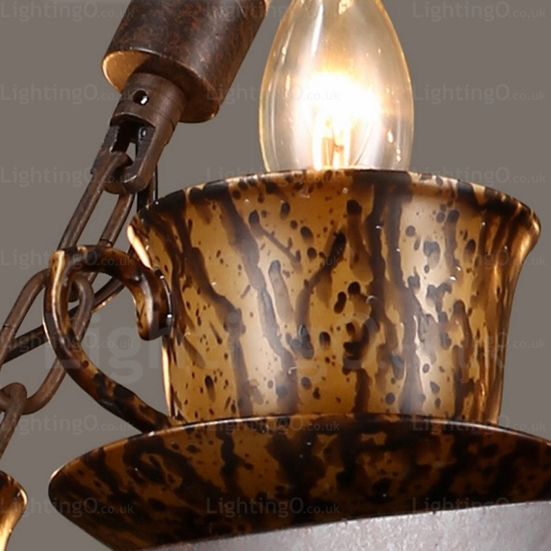 Lámpara colgante rústica de 9 luces