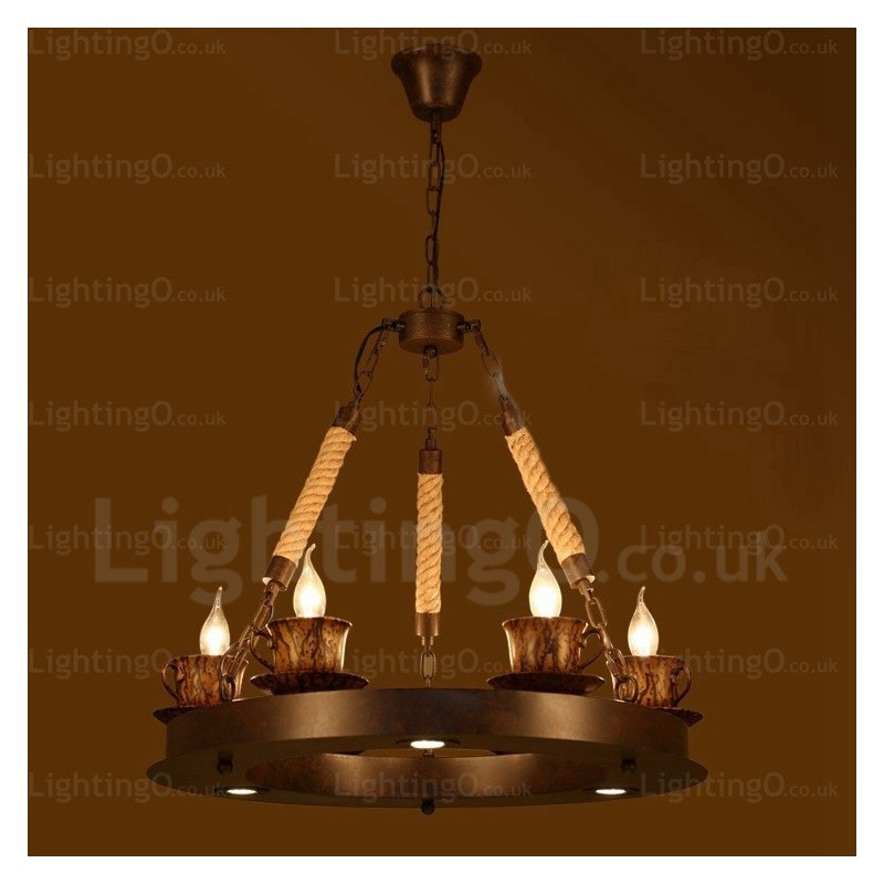 Lámpara colgante rústica de 9 luces