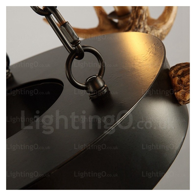 Lámpara colgante de astas rústicas vintage retro de 9 luces