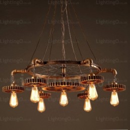 Lámpara colgante retro vintage de 7 luces