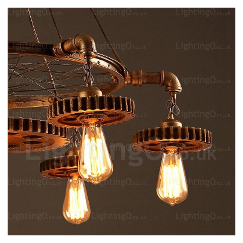 Lámpara colgante retro vintage de 7 luces