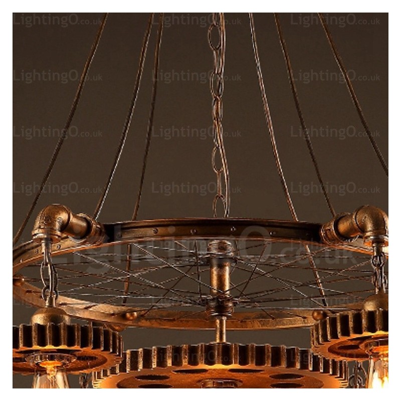 Lámpara colgante retro vintage de 7 luces