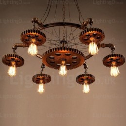 Lámpara colgante retro vintage de 7 luces