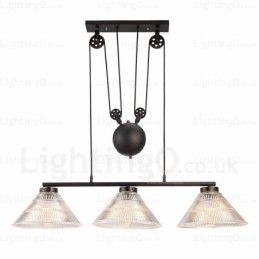 Lámpara colgante contemporánea moderna de 2 luces con pantalla de vidrio