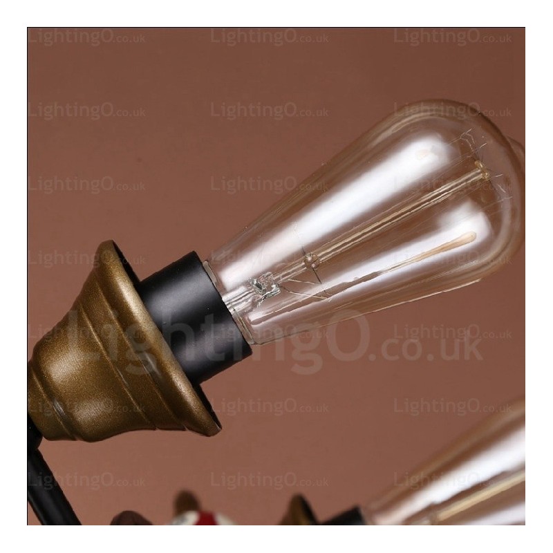 Lámpara colgante rústica vintage retro de 4 luces