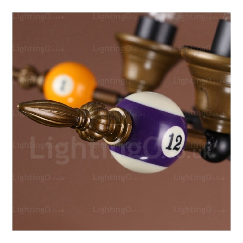 Lámpara colgante rústica vintage retro de 4 luces