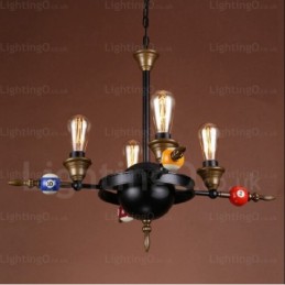 Lámpara colgante rústica vintage retro de 4 luces