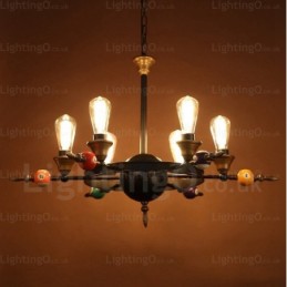 Lámpara colgante rústica vintage retro de 4 luces