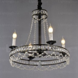 Lámpara colgante rústica de 4 luces