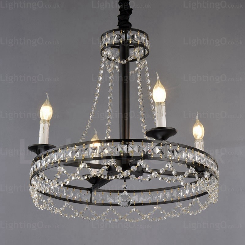 Lámpara colgante rústica de 4 luces