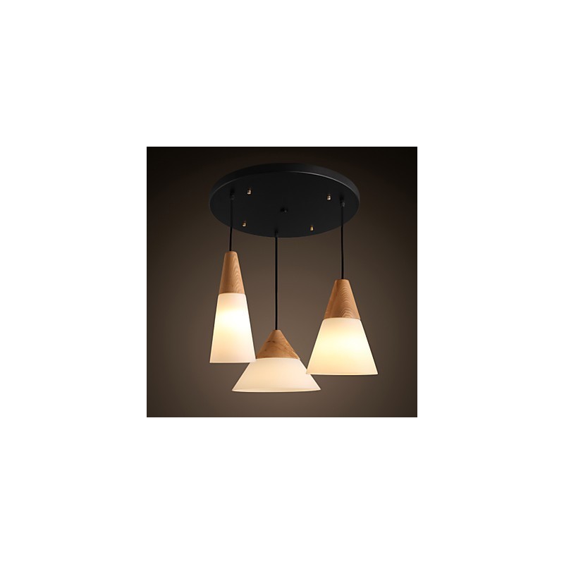 Lámpara colgante de metal de 3 luces, estilo mini, moderna y contemporánea