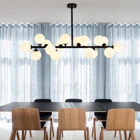 Lámpara colgante nórdica de 16 luces con pantalla de cristal Lámpara colgante nórdica de 16 luces con pantalla de cristal