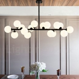 Lámpara colgante nórdica de 16 luces con pantalla de cristal