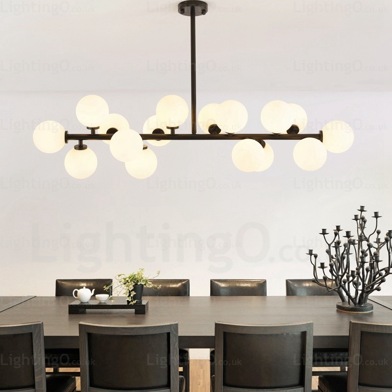Lámpara colgante nórdica de 16 luces con pantalla de cristal