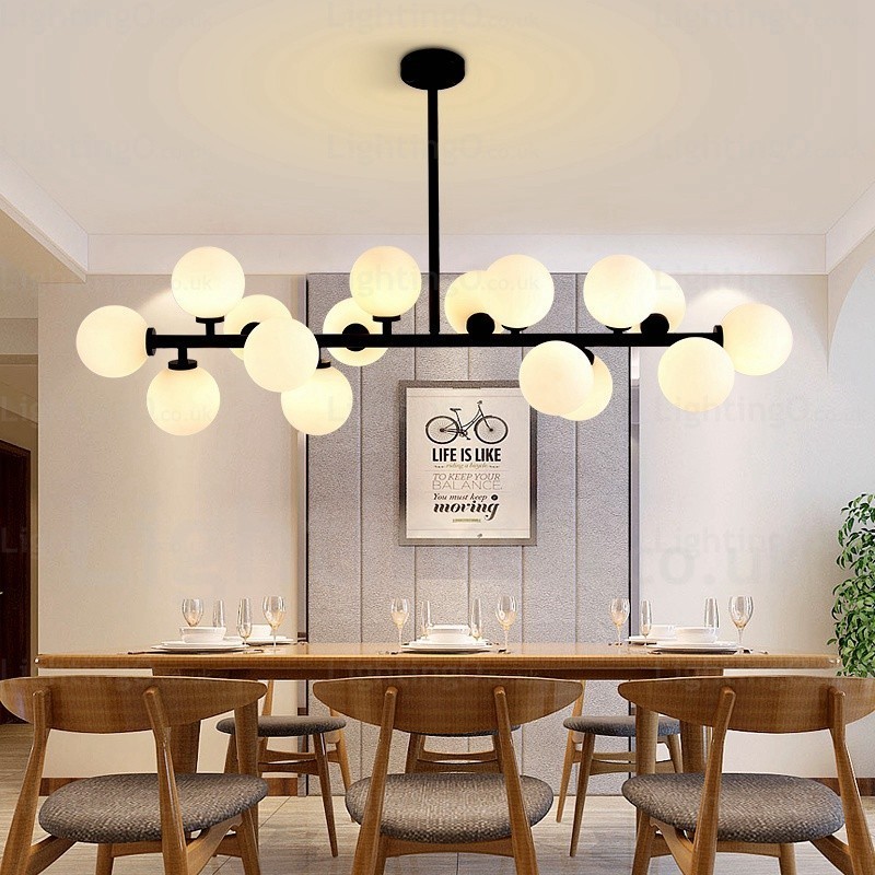 Lámpara colgante nórdica de 16 luces con pantalla de cristal