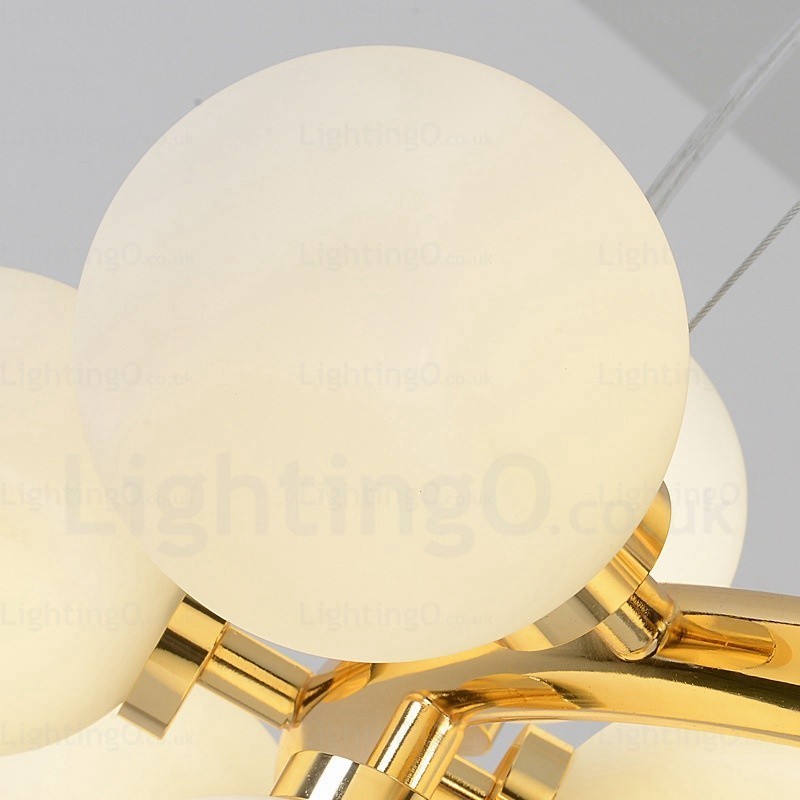 Lámpara colgante nórdica de 25 luces con pantalla de cristal