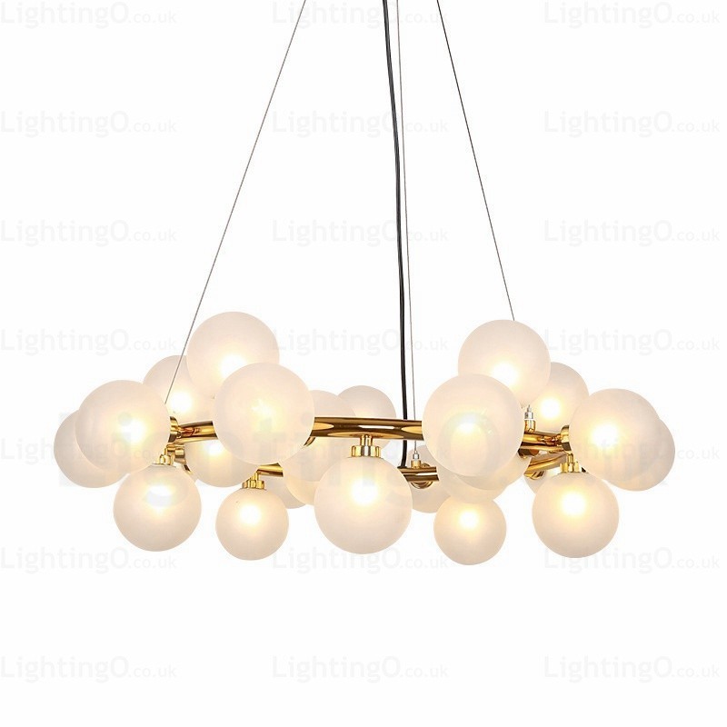 Lámpara colgante nórdica de 25 luces con pantalla de cristal