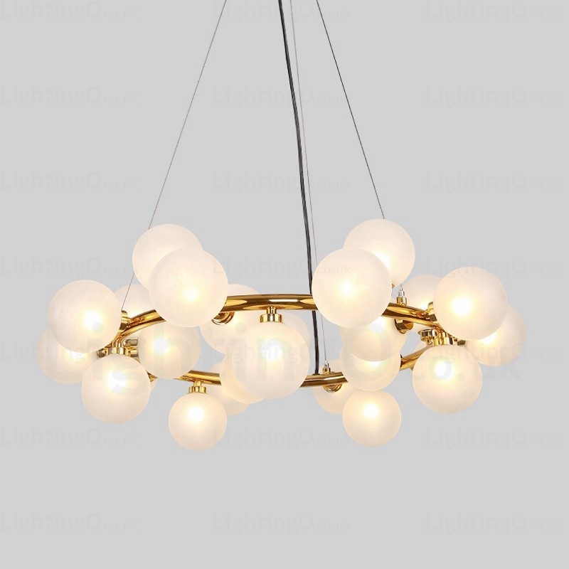 Lámpara colgante nórdica de 25 luces con pantalla de cristal