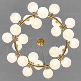 Lámpara colgante nórdica de 25 luces con pantalla de cristal