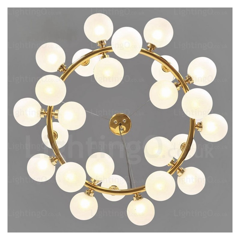 Lámpara colgante nórdica de 25 luces con pantalla de cristal
