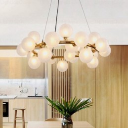 Lámpara colgante nórdica de 25 luces con pantalla de cristal