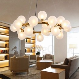 Lámpara colgante nórdica de 25 luces con pantalla de cristal