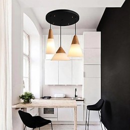 Lámpara colgante de metal de 3 luces, estilo mini, moderna y contemporánea