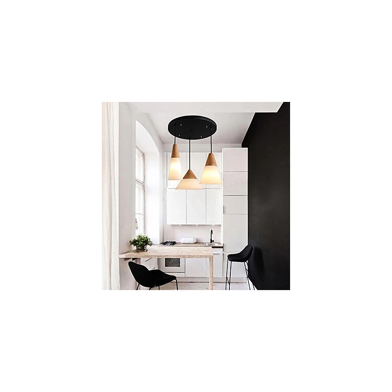 Lámpara colgante de metal de 3 luces, estilo mini, moderna y contemporánea