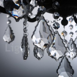 Lámpara colgante de metal con 6 luces, diámetro de 60 cm, estilo vintage, con pintura de cristal, color hierro oxidado.