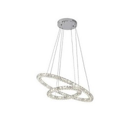 Lámpara colgante de cristal moderna de 2 anillos y tres lados, de cristal K9, para interiores, lámparas de techo.