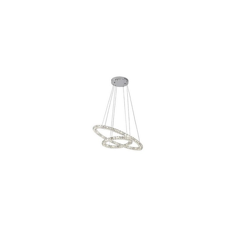 Lámpara colgante de cristal moderna de 2 anillos y tres lados, de cristal K9, para interiores, lámparas de techo.