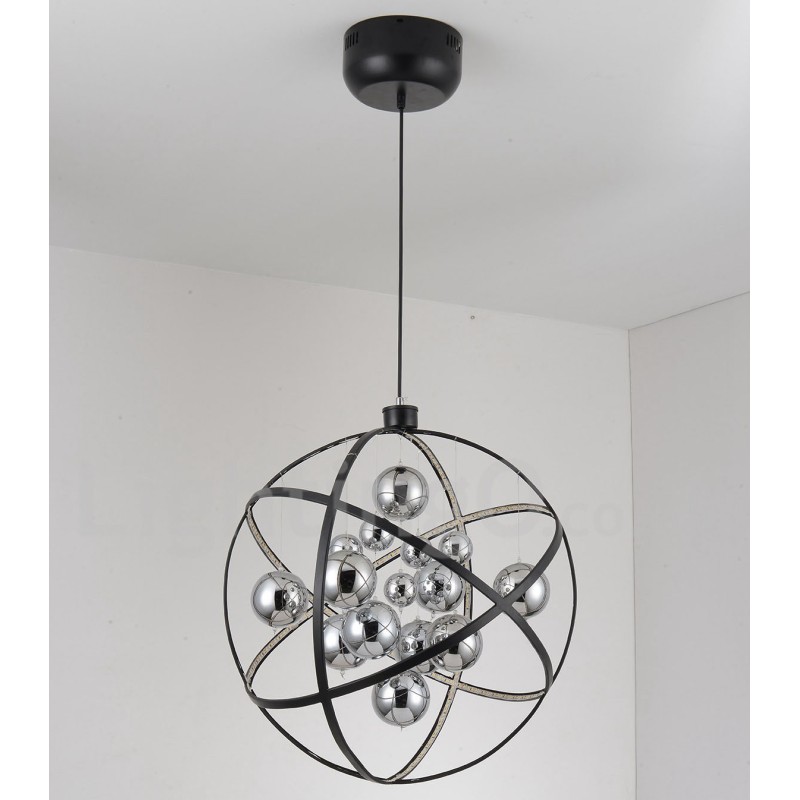 Lámpara colgante vintage de globo, color óxido, diámetro 50 cm, 80 cm.