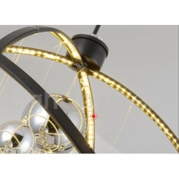 Lámpara colgante vintage de globo, color óxido, diámetro 50 cm, 80 cm.