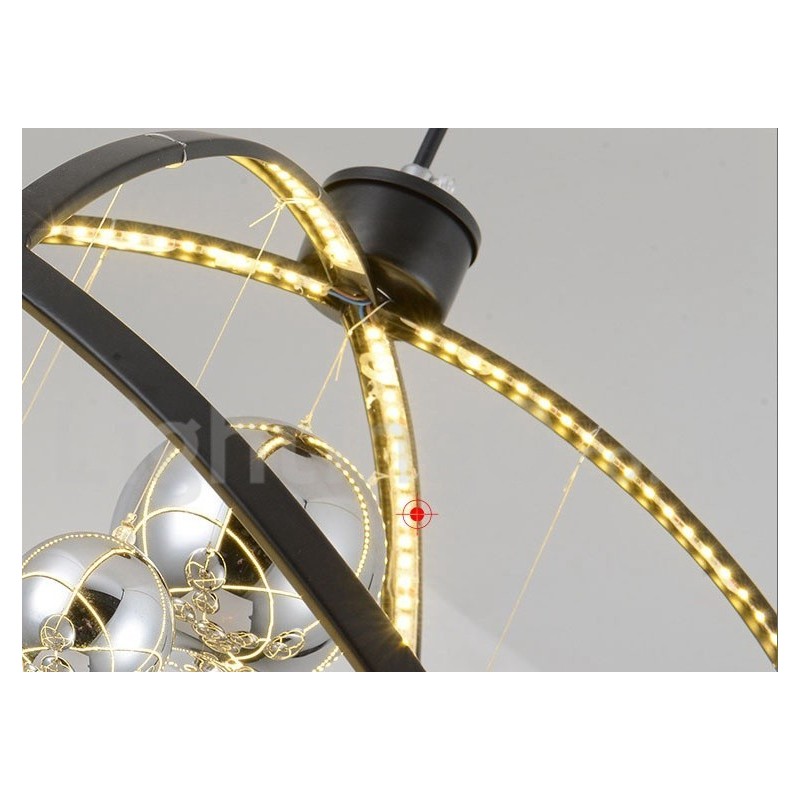 Lámpara colgante vintage de globo, color óxido, diámetro 50 cm, 80 cm.