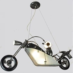 Lámparas de araña de hierro con diseño de motocicleta para niños nostálgicos