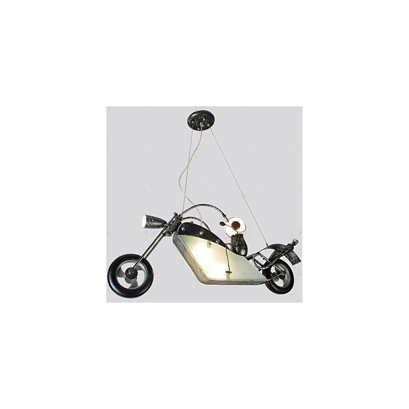 Lámparas de araña de hierro con diseño de motocicleta para niños nostálgicos