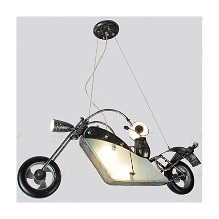 Lámparas de araña de hierro con diseño de motocicleta para niños nostálgicos Lámparas de araña de hierro con diseño de motocicleta para niños nostálgicos
