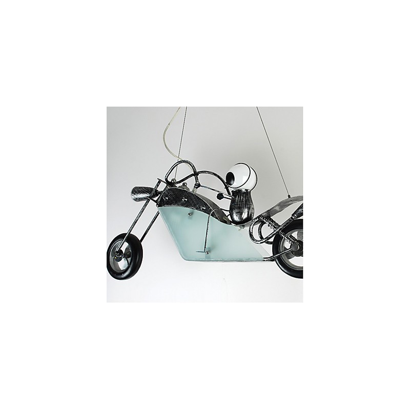Lámparas de araña de hierro con diseño de motocicleta para niños nostálgicos