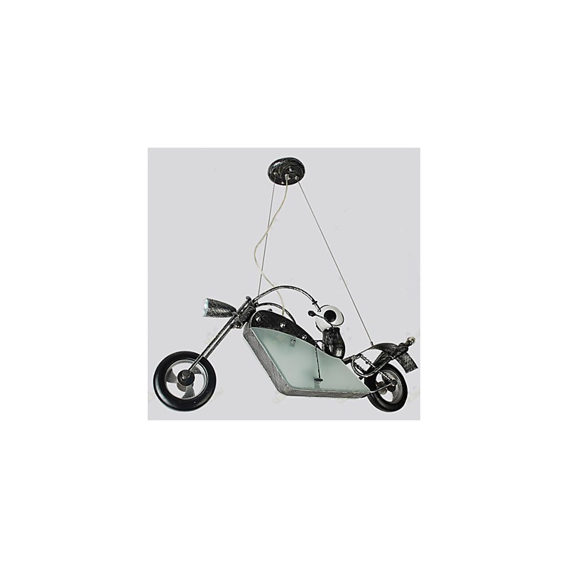 Lámparas de araña de hierro con diseño de motocicleta para niños nostálgicos