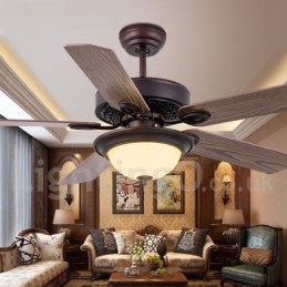 Ventilador de techo rústico estilo campestre retro de 42", 48" y 52"