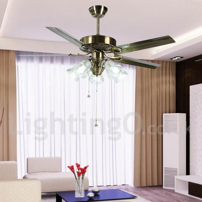 Ventilador de techo vintage estilo europeo de 52"