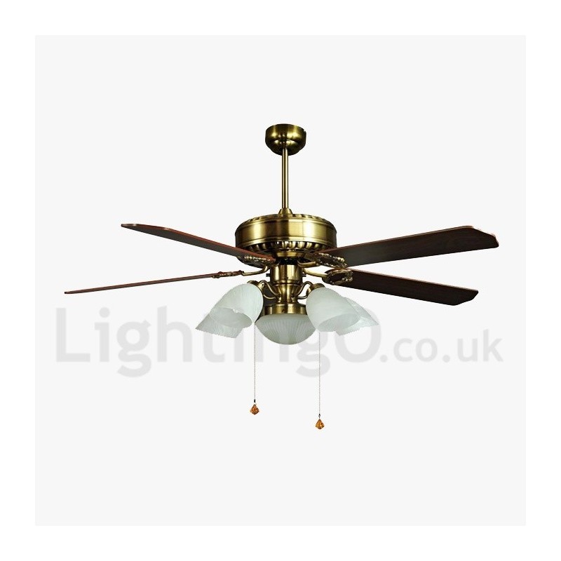 Ventilador de techo moderno y contemporáneo de estilo europeo de 52"