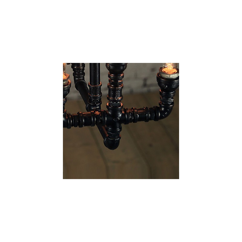 Lámpara de araña estilo mini rústico estilo cabaña retro de metal