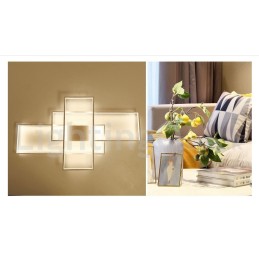 Lámpara de techo moderna y contemporánea de aluminio con pintura, lámpara de pared empotrada con regulador de intensidad remoto para sala de estar y dormitorio. También se puede usar como lámpara de pared.