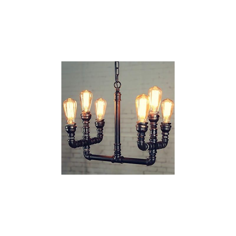 Lámpara de araña estilo mini rústico estilo cabaña retro de metal